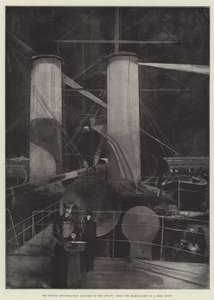 The British Mediterranean Squadron in the Levant, Using the Search-Light on a Dark Night